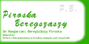 piroska beregszaszy business card